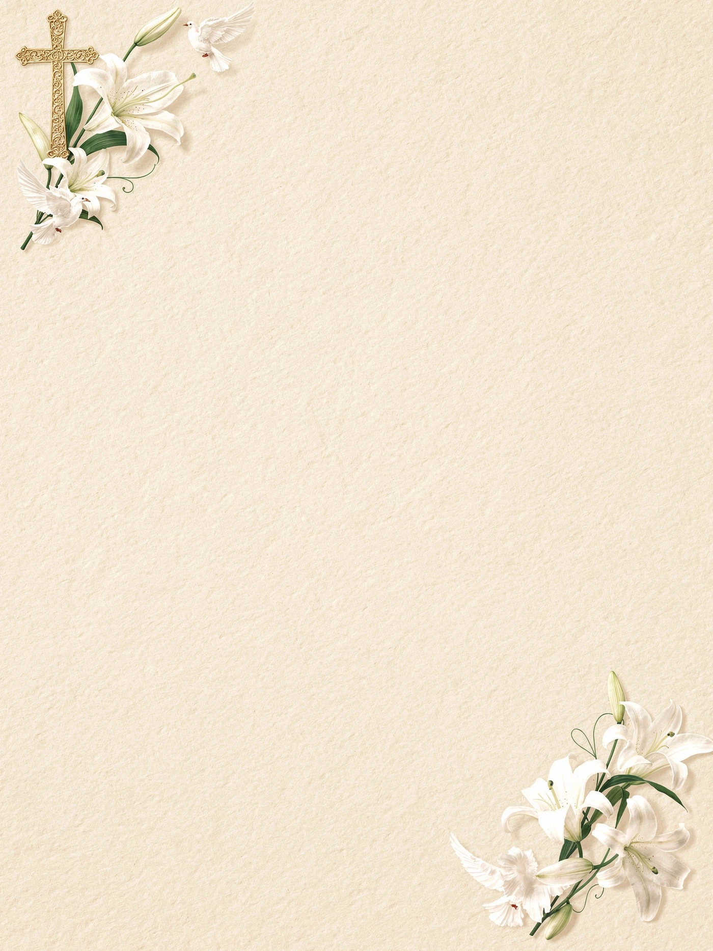 First Communion — Cross Lily invitation template