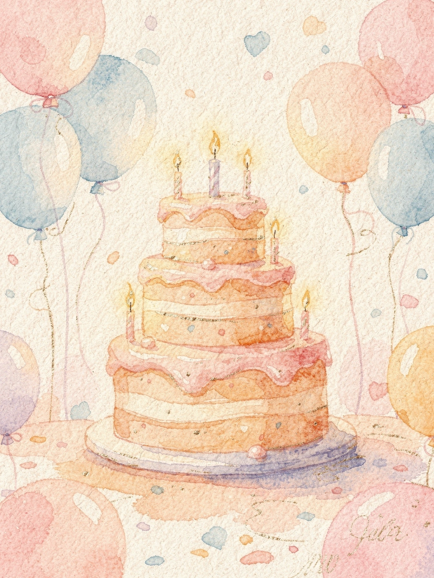 Birthday — 02 Watercolor — a free orange birthday invitation template on InviteDrop