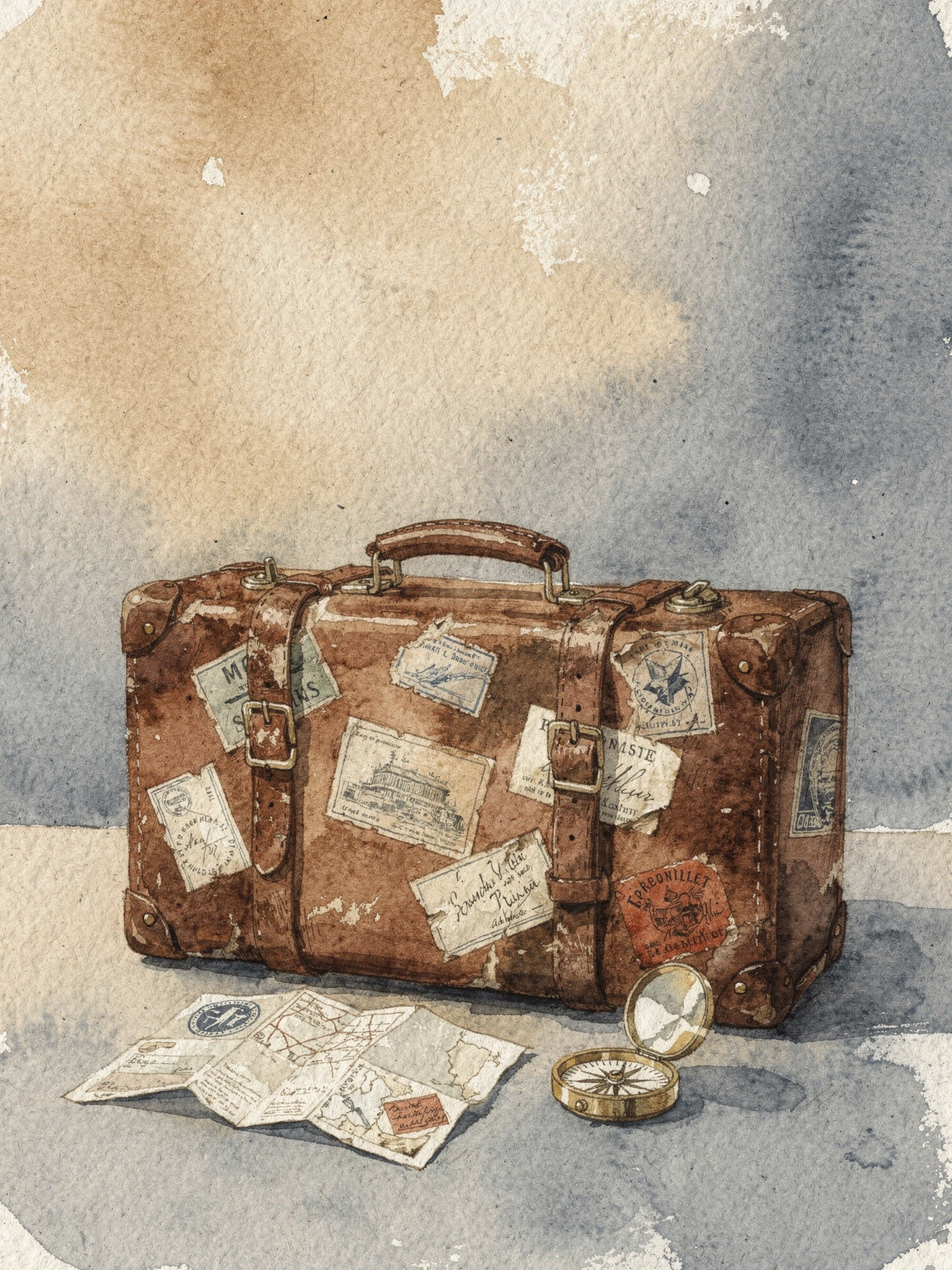 Bon Voyage — 03 Watercolor bon voyage invitation template