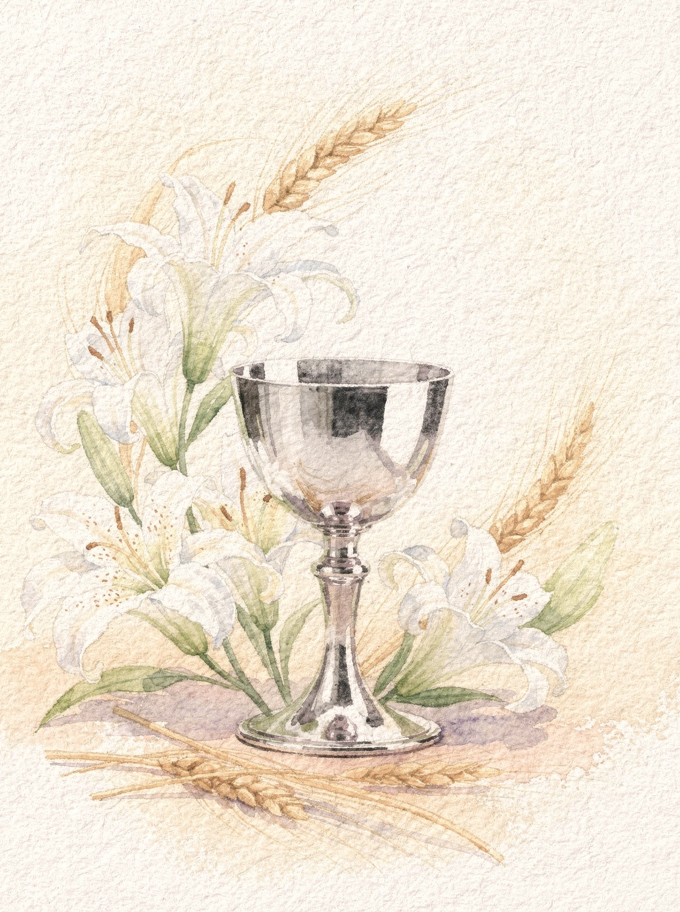 First Holy Communion — 06 Watercolor first communion invitation template