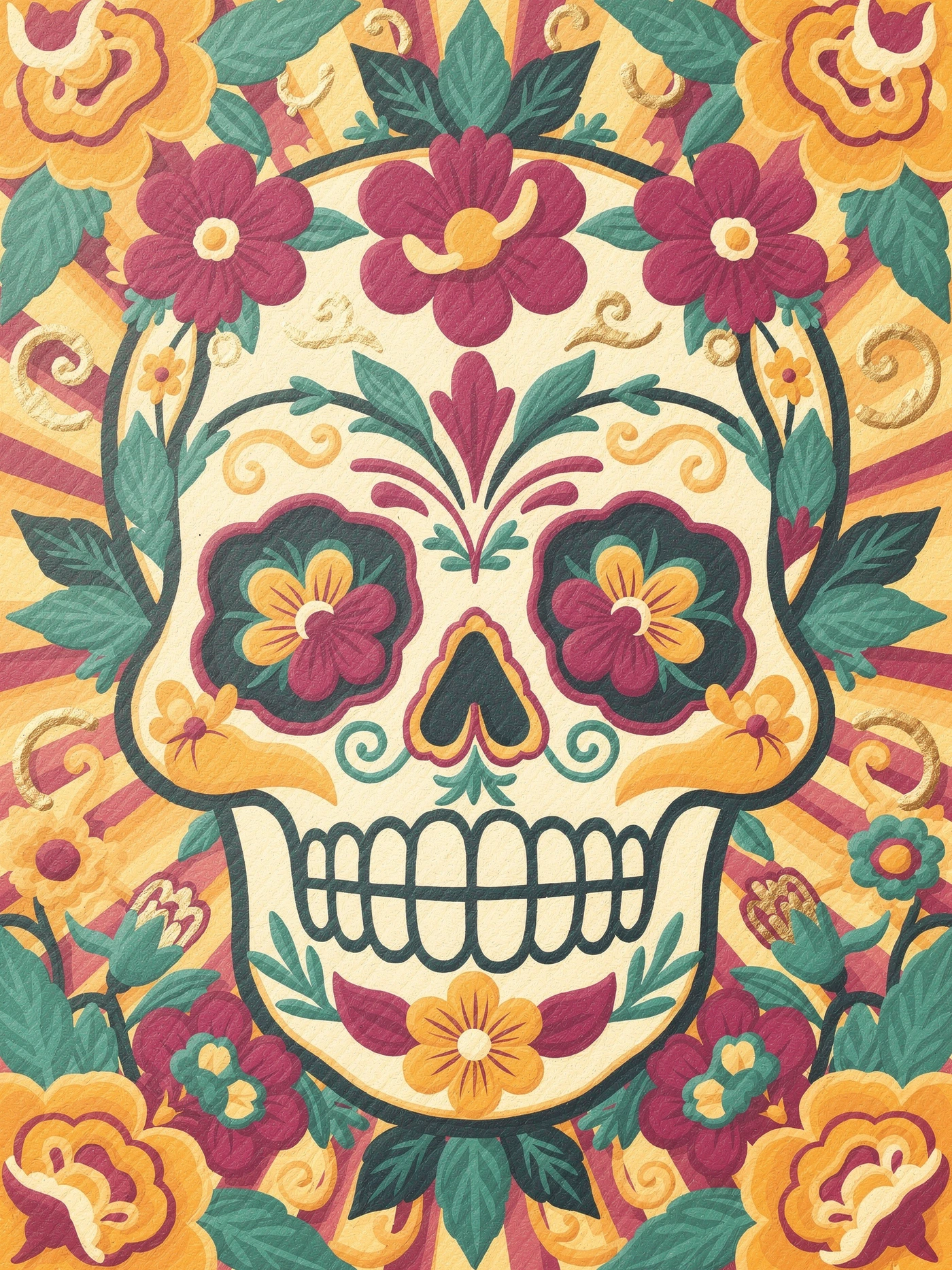 Feliz Dia de Muertos — 05 Modern day of the dead invitation template