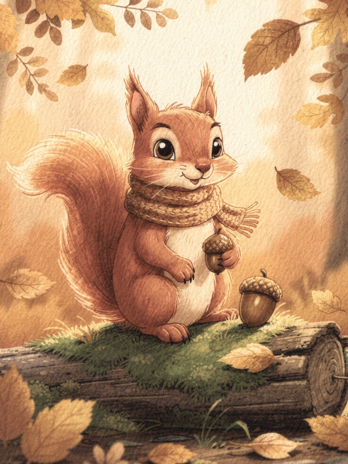 Fall — 01 Cute Animal fall invitation template
