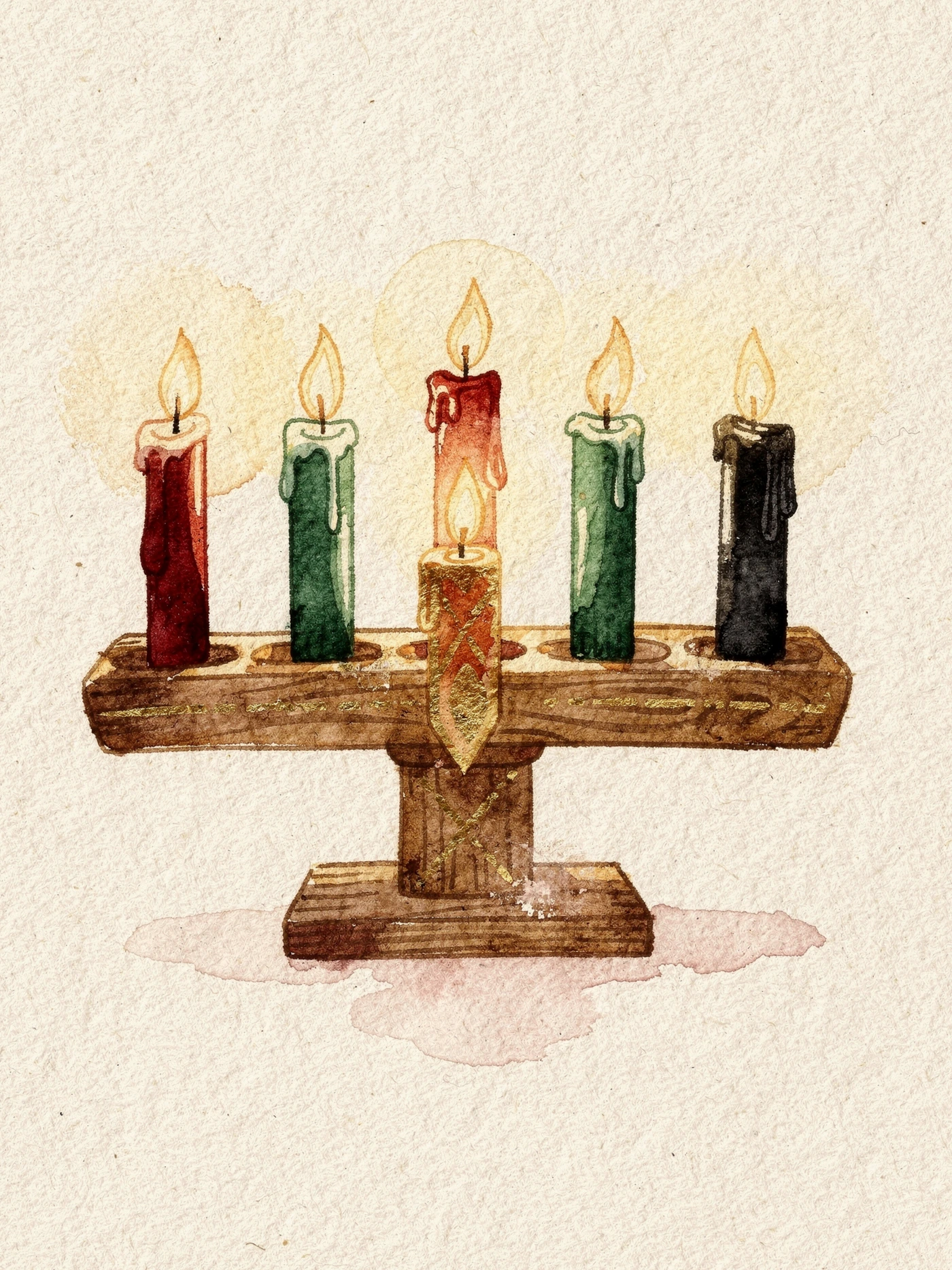 Kwanzaa — 03 Watercolor kwanzaa invitation template