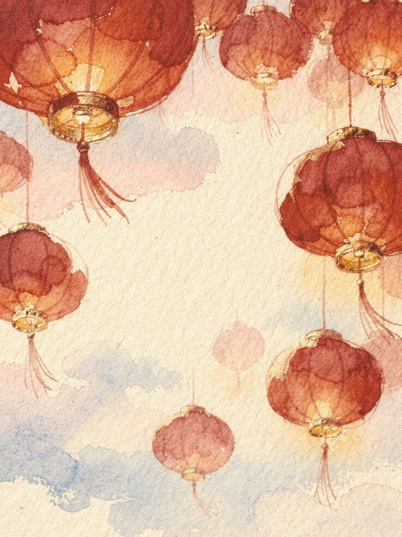 Lunar New Year — 04 Watercolor lunar new year invitation template