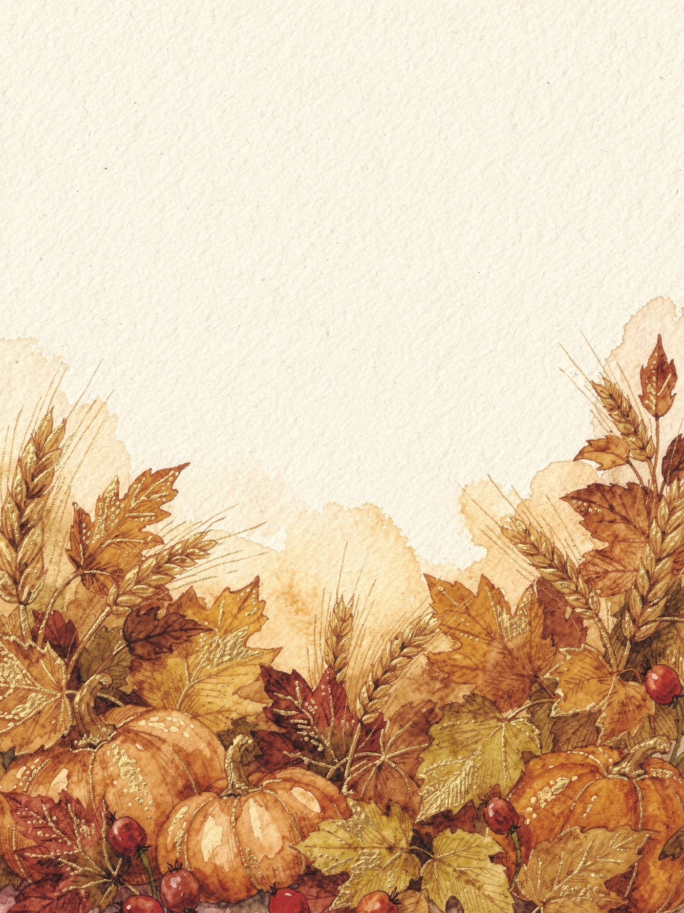 Thanksgiving — 02 Watercolor thanksgiving invitation template