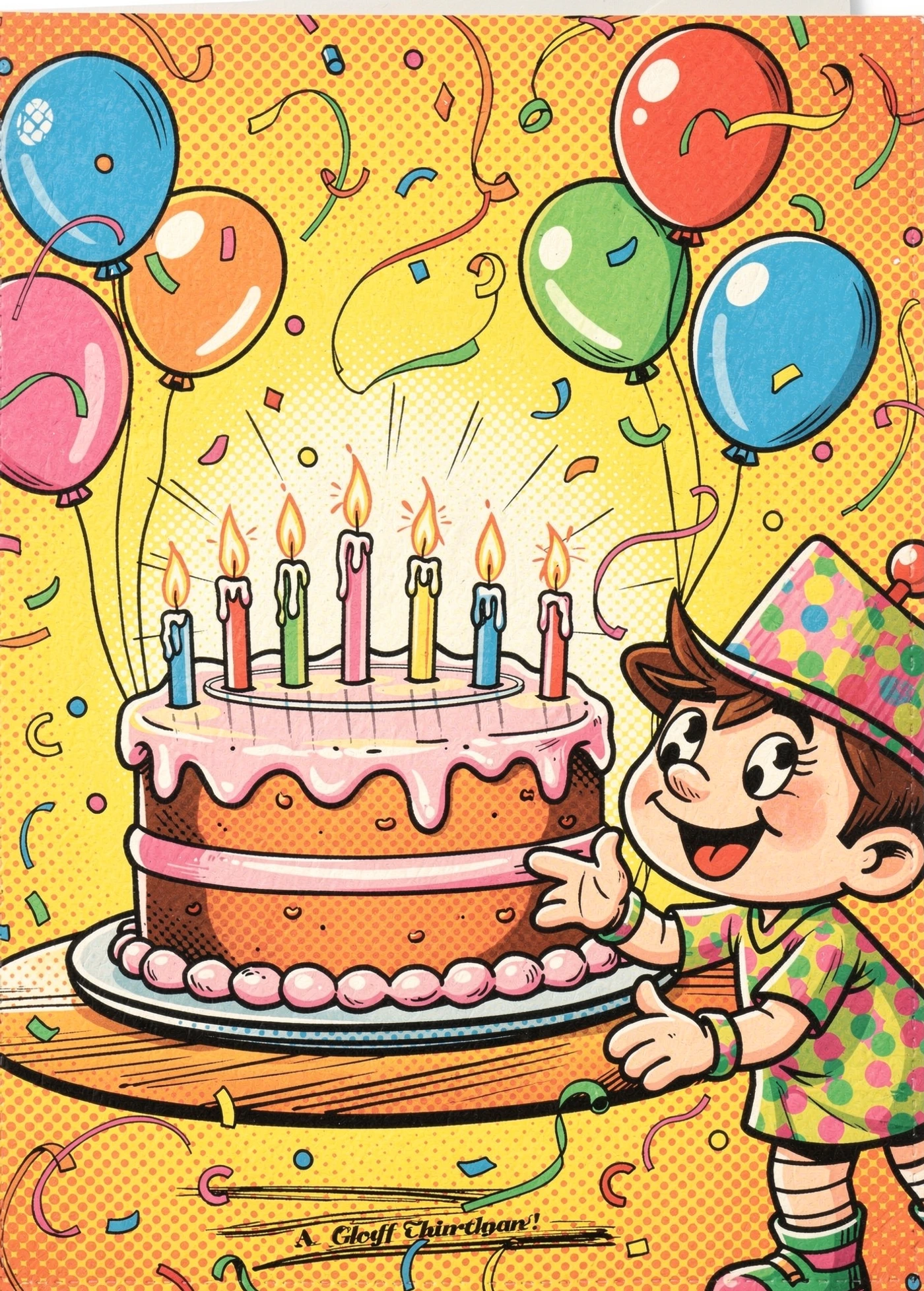 Birthday — Popart 32 — a free orange birthday invitation template on InviteDrop