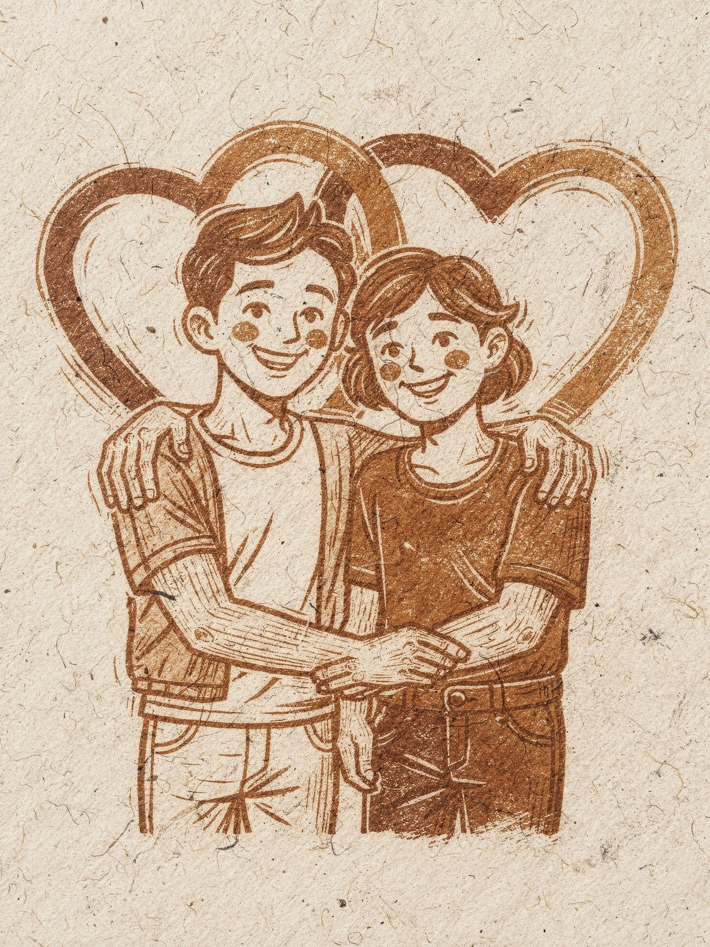 Thinking of You — Linocut 11 friendship invitation template