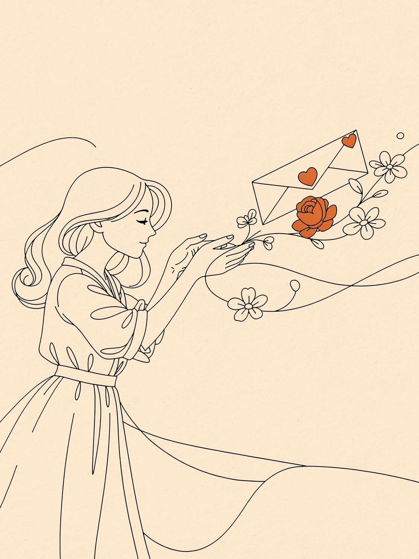 Thinking of You — Lineart 42 thinking of you invitation template