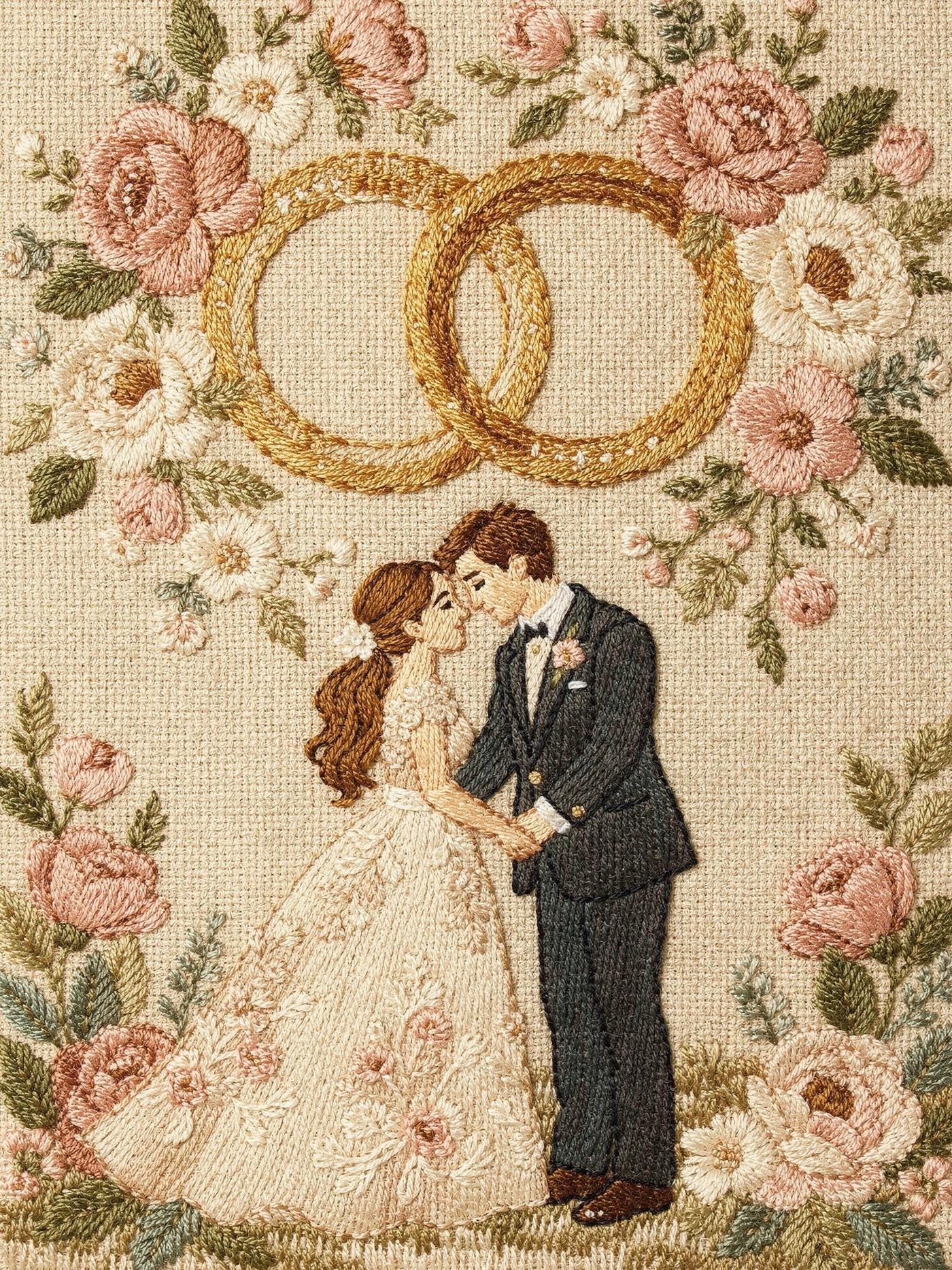 Congratulations — Embroidery 33 — a free orange wedding invitation template on InviteDrop