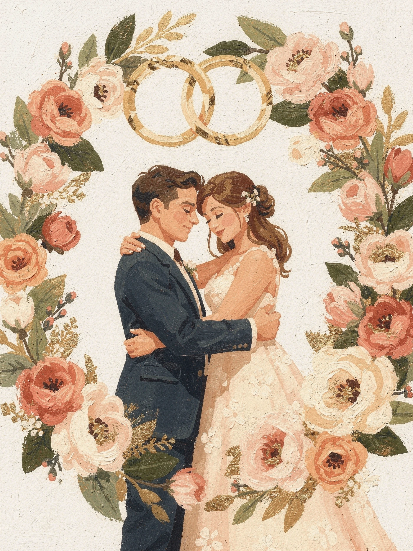Congratulations — Gouache 05 — a free orange wedding invitation template on InviteDrop
