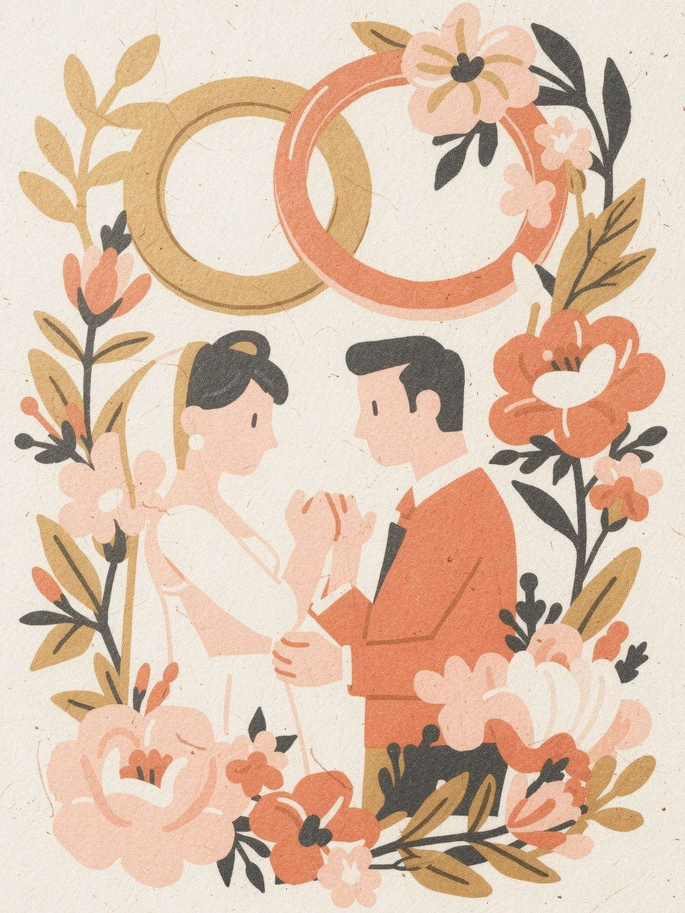 Congratulations — Riso 61 — a free orange wedding invitation template on InviteDrop