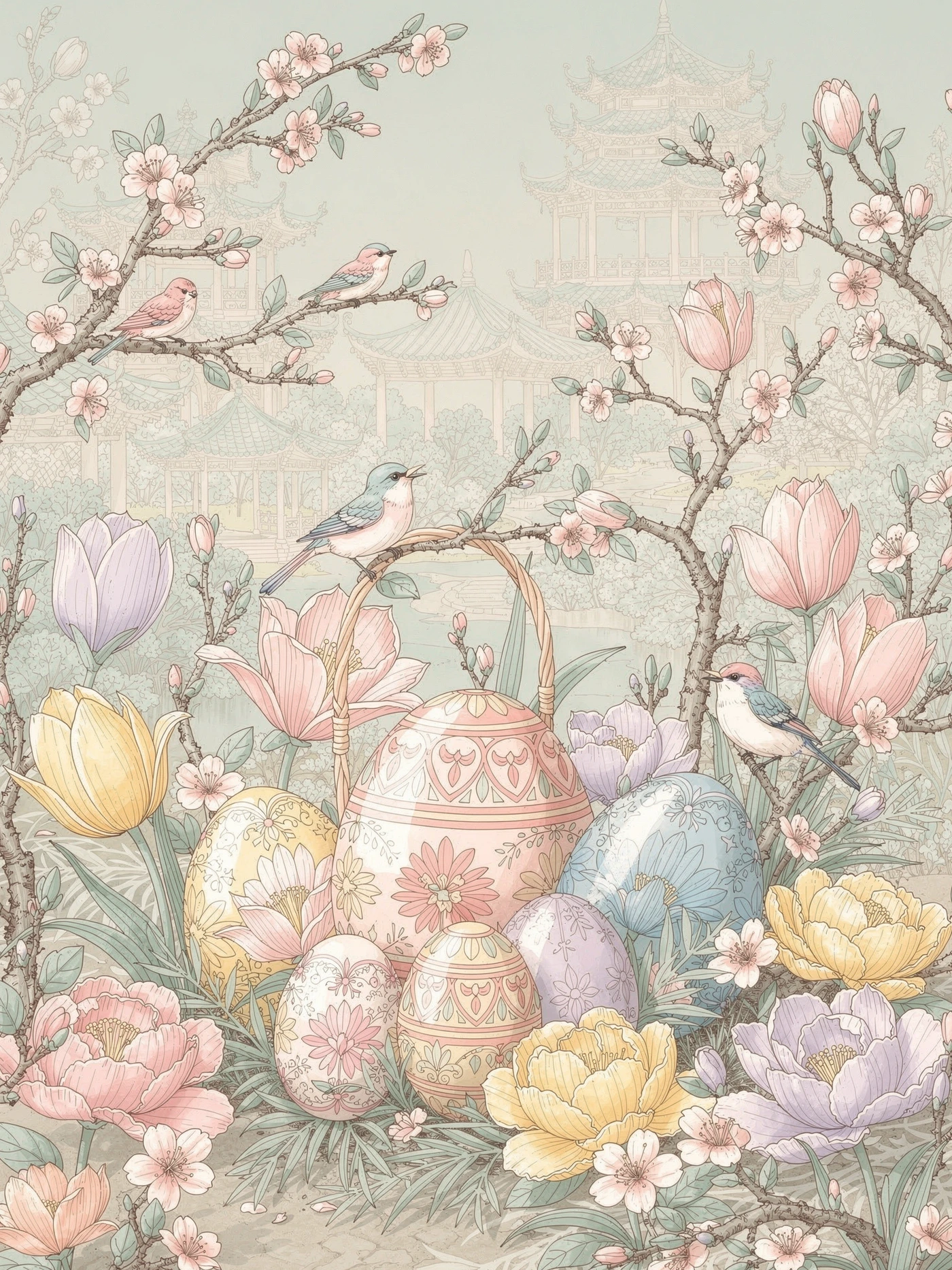 Easter — Chinoiserie 28 easter invitation template