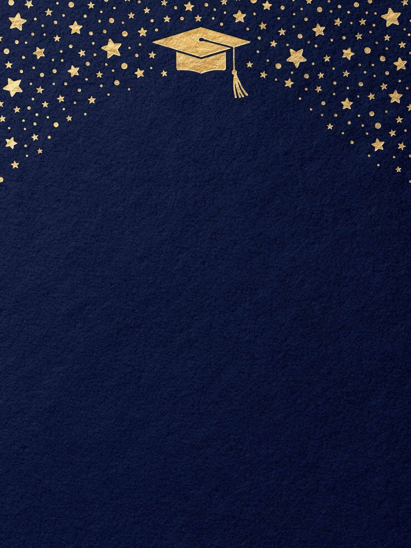 Graduation — Navy Gold Cap — a free elegant graduation invitation template on InviteDrop