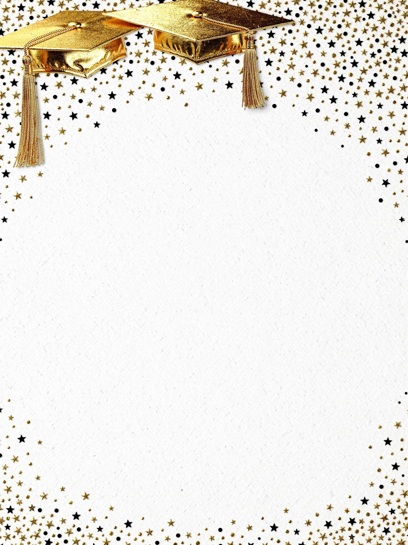Graduation — White Gold Cap — a free elegant graduation invitation template on InviteDrop