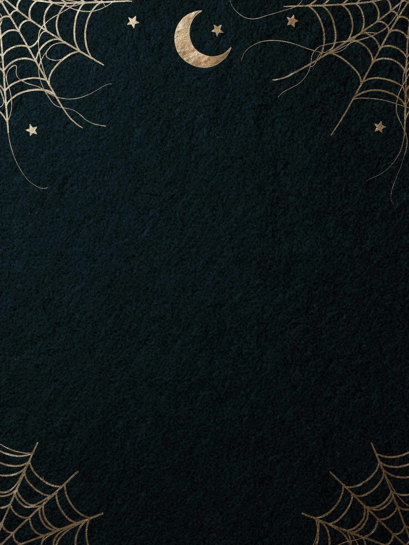 Halloween — Teal Web Gold halloween invitation template