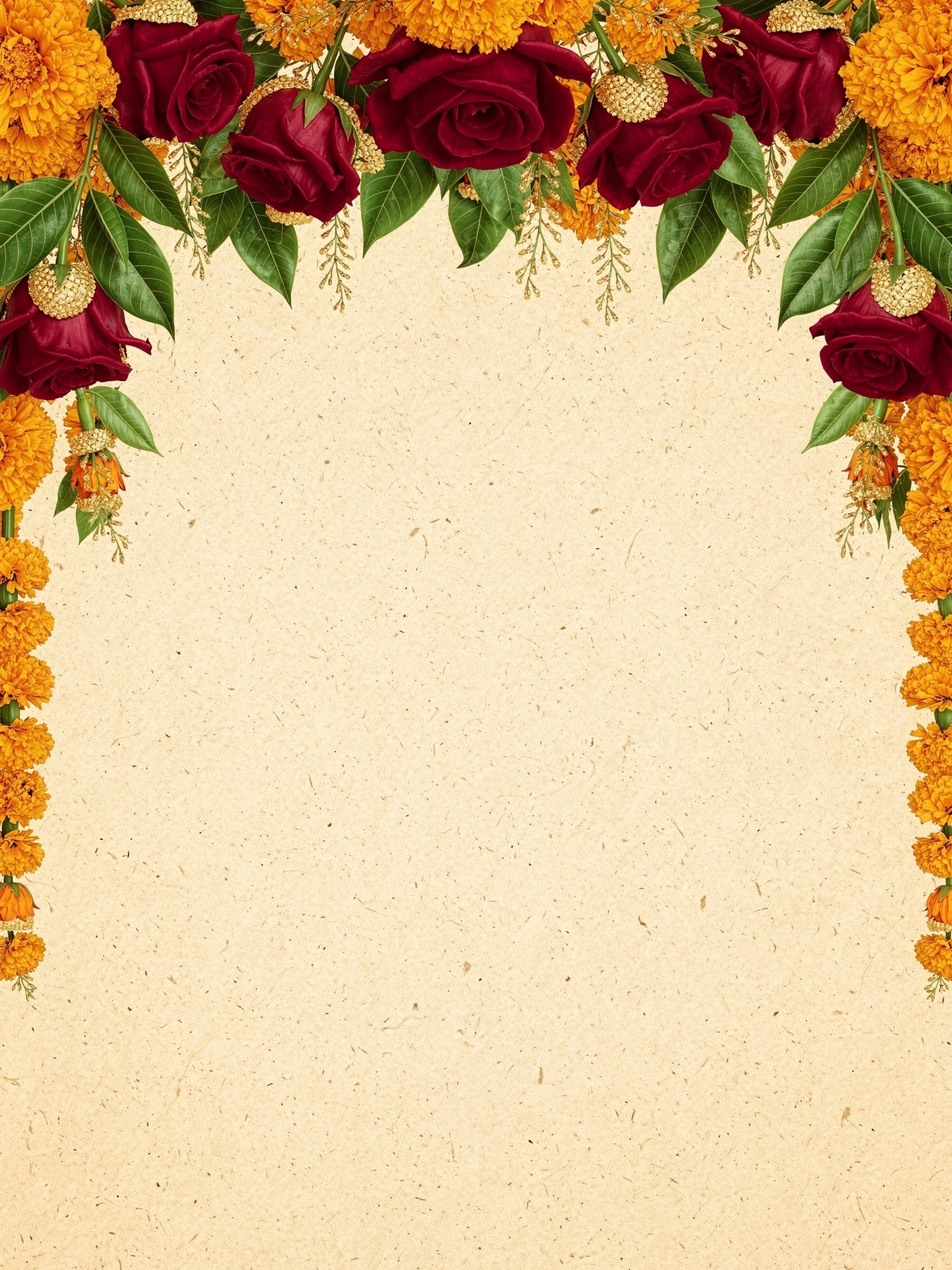 Indian Wedding — Marigold Garland indian wedding invitation template