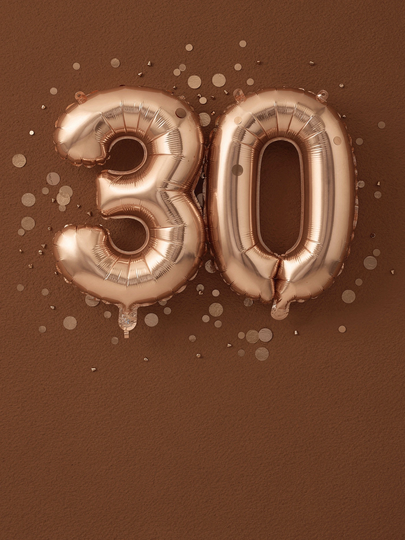 30th — Rosegold Balloon — a free red birthday invitation template on InviteDrop
