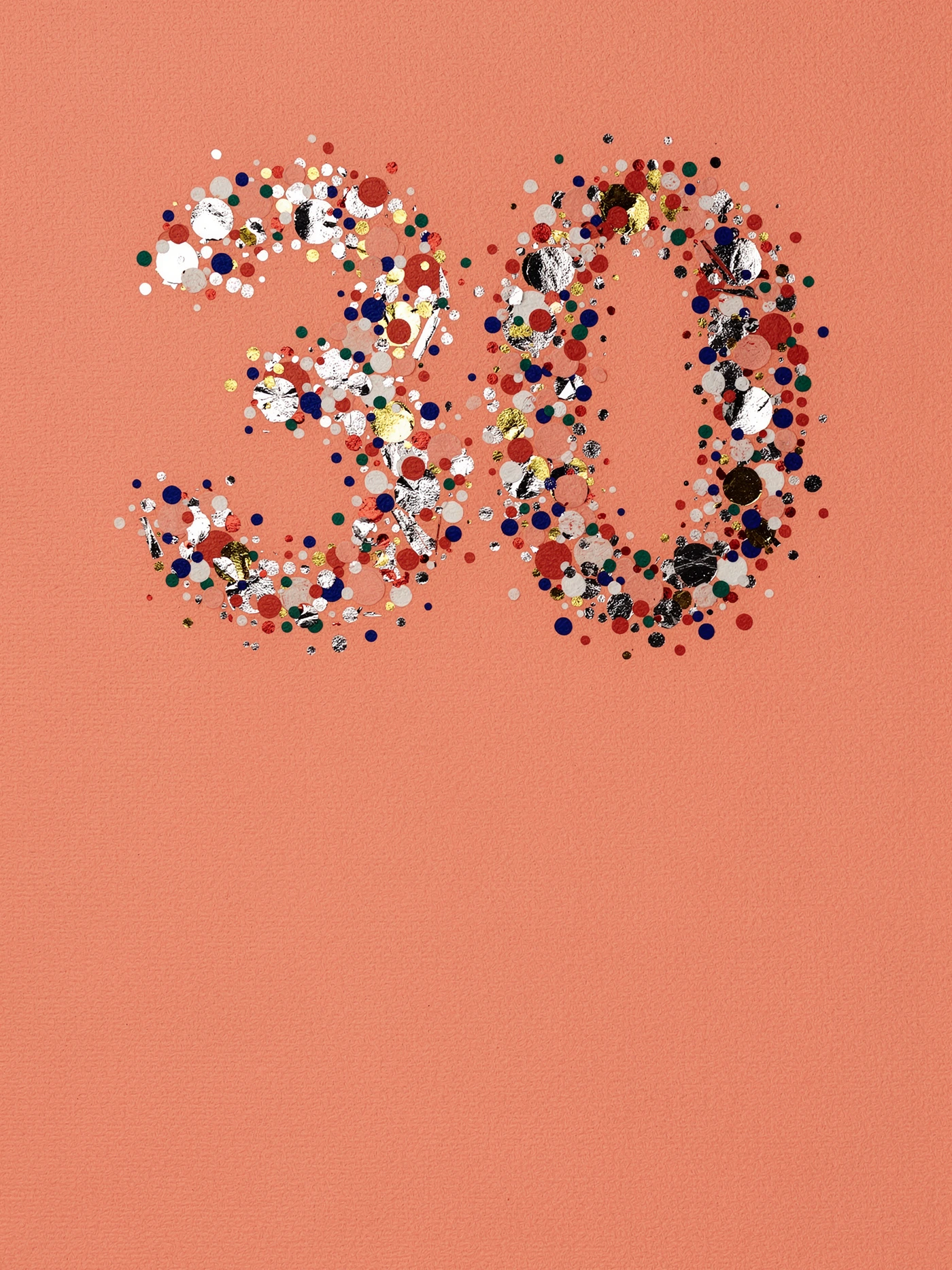 30th — Confetti — a free red birthday invitation template on InviteDrop