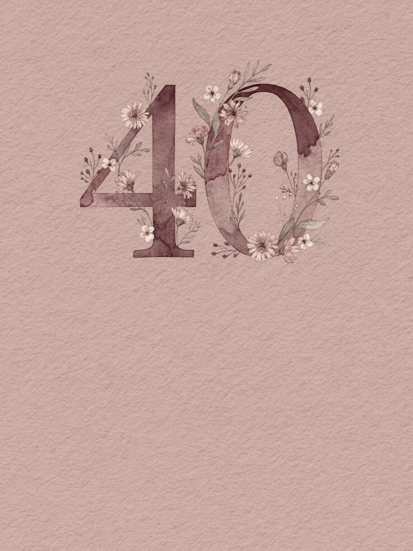40th — Watercolor Rose — a free red birthday invitation template on InviteDrop