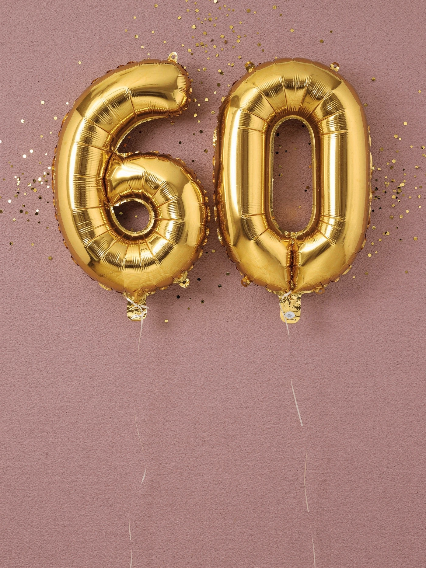 60th — Gold Balloon Rose — a free red birthday invitation template on InviteDrop