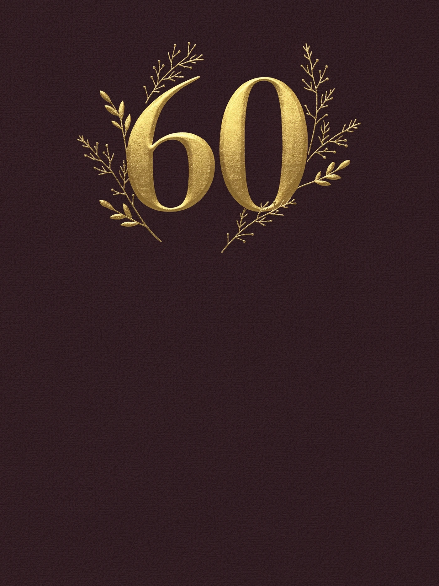 60th — Gilded Burgundy — a free red birthday invitation template on InviteDrop