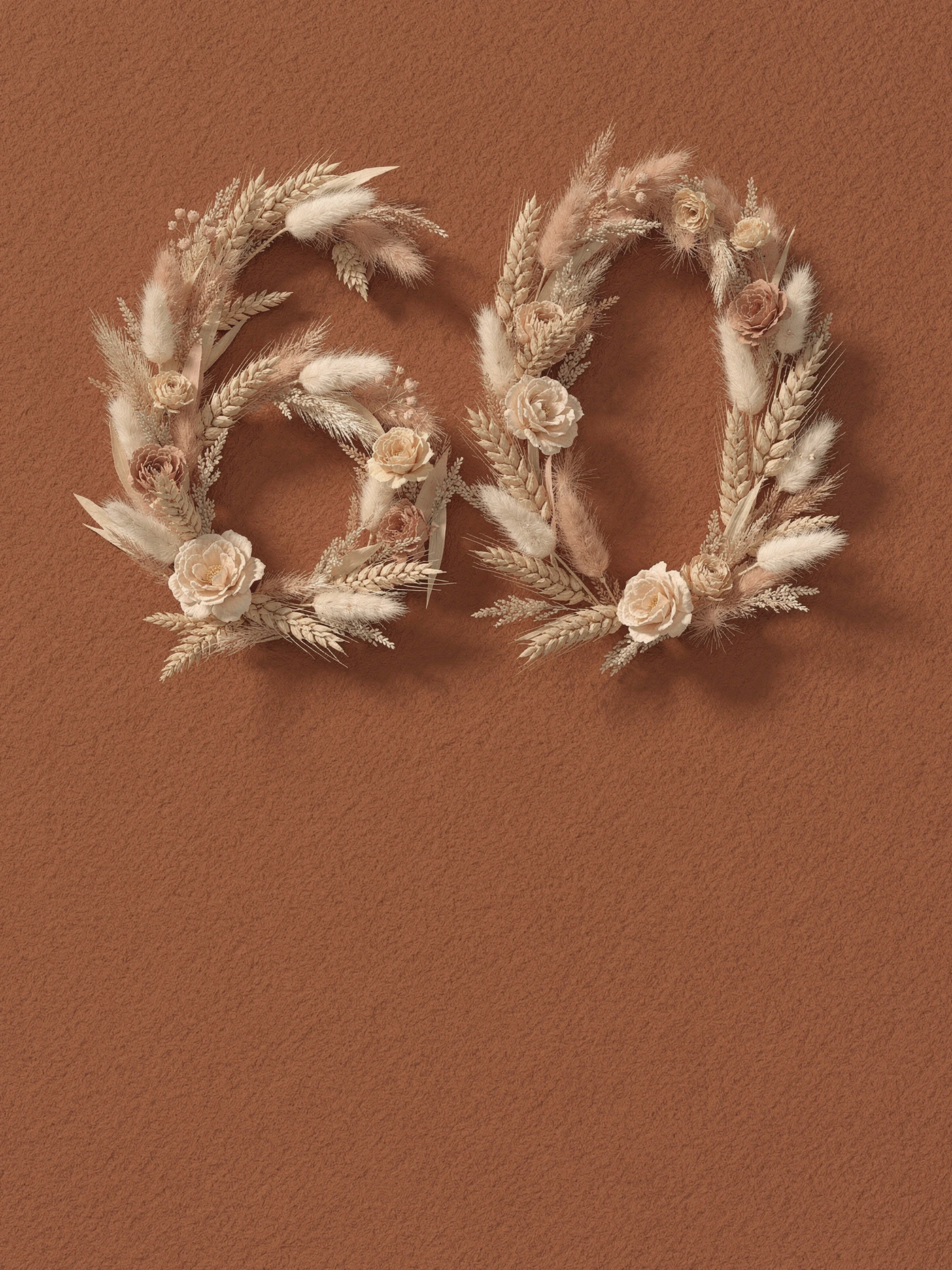 60th — Pampas Terracotta — a free red birthday invitation template on InviteDrop