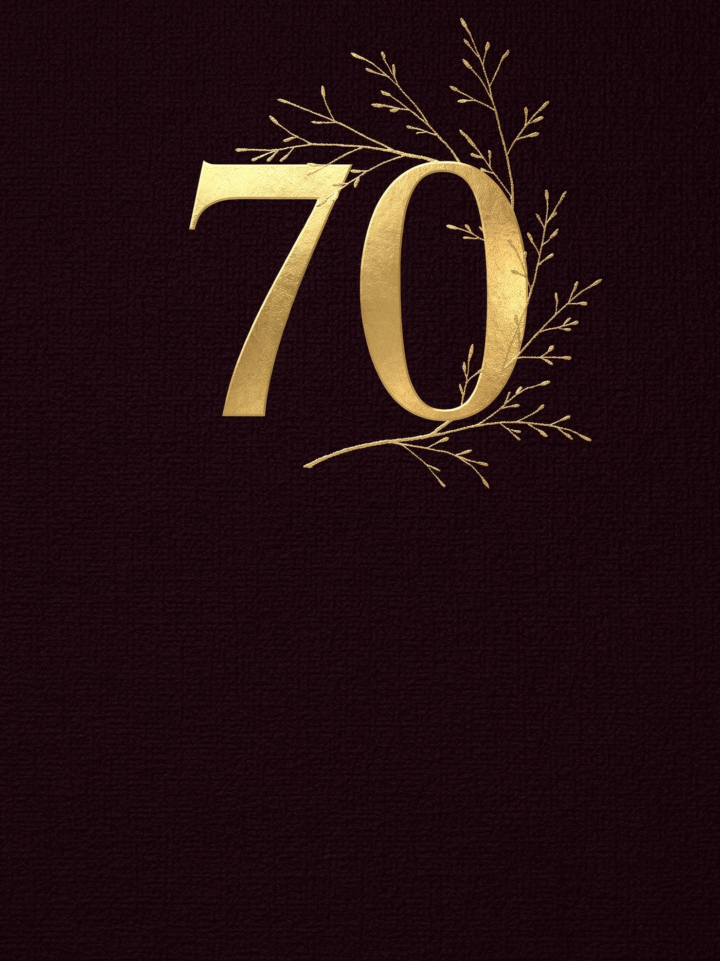 70th — Gilded Burgundy — a free red birthday invitation template on InviteDrop