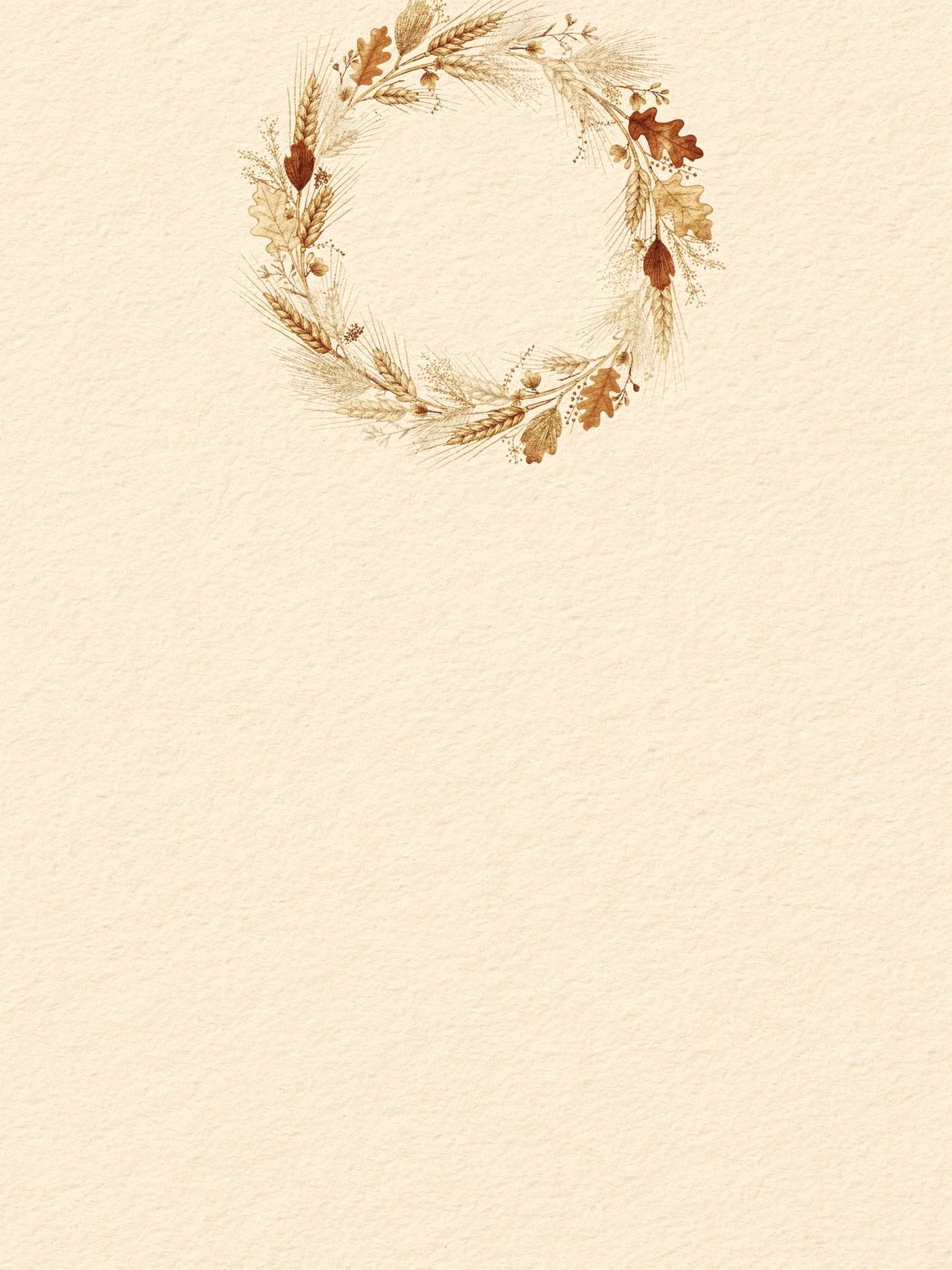 Thanksgiving — Wheat Wreath thanksgiving invitation template