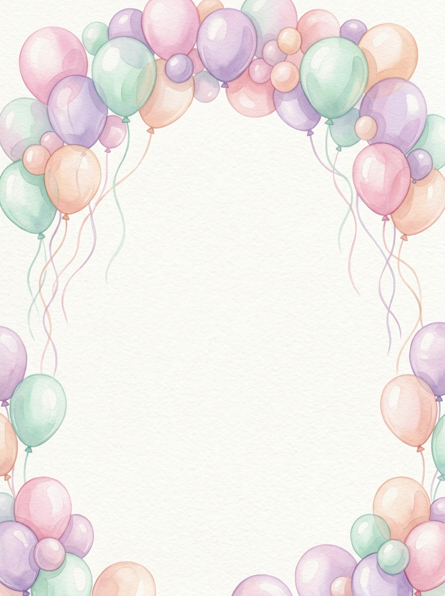 Pastel Balloon — a free playful birthday invitation template on InviteDrop