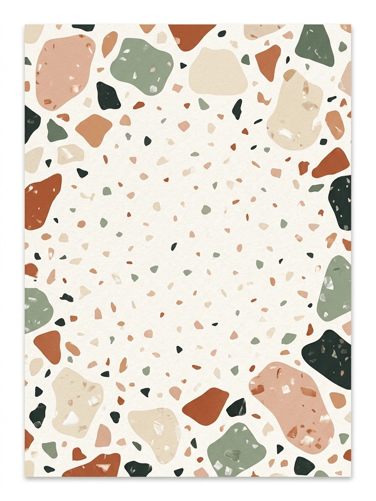 Modern Terrazzo — a free neutral birthday invitation template on InviteDrop