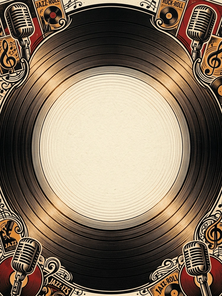 Vinyl Record — a free gold birthday invitation template on InviteDrop