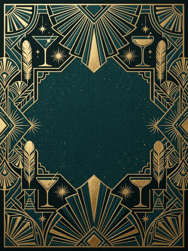 Speakeasy — a free gold birthday invitation template on InviteDrop