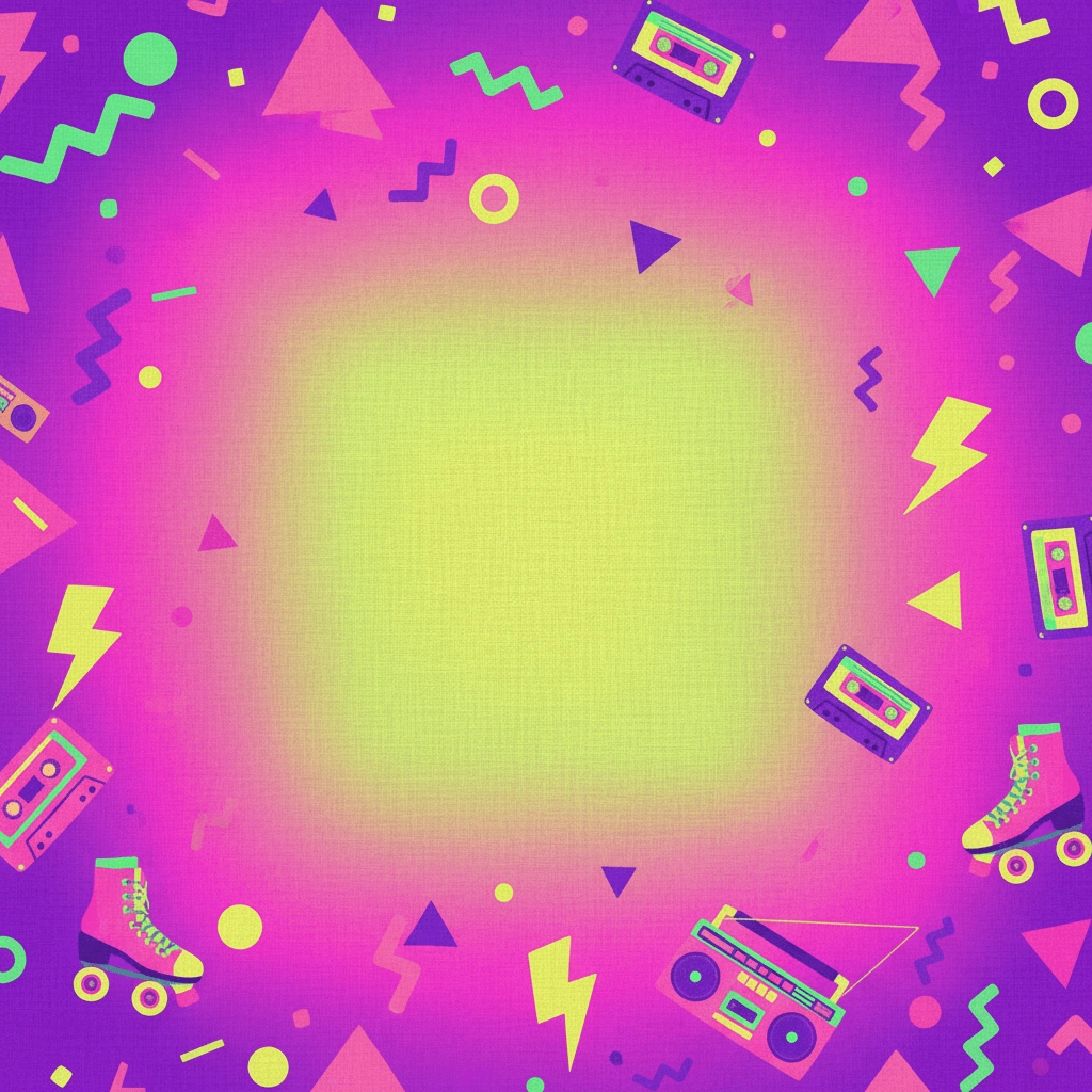 Neon 80s — a free purple birthday invitation template on InviteDrop