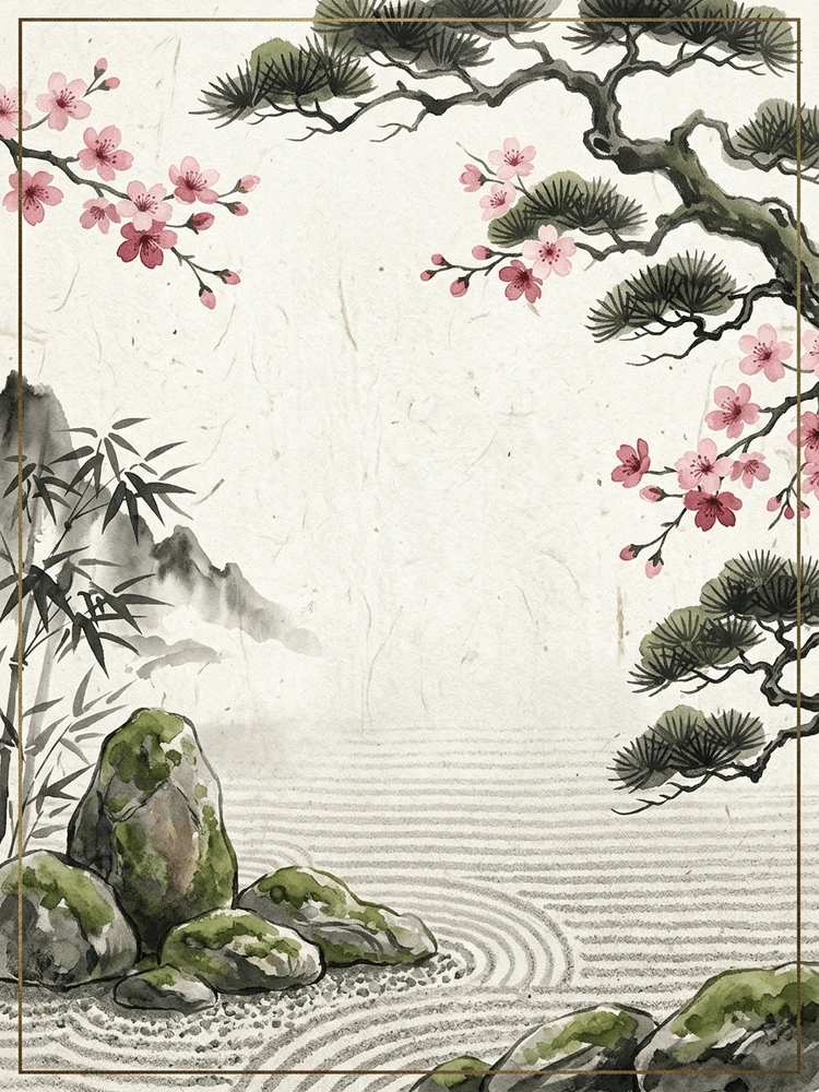 Japanese Garden — a free classic birthday invitation template on InviteDrop
