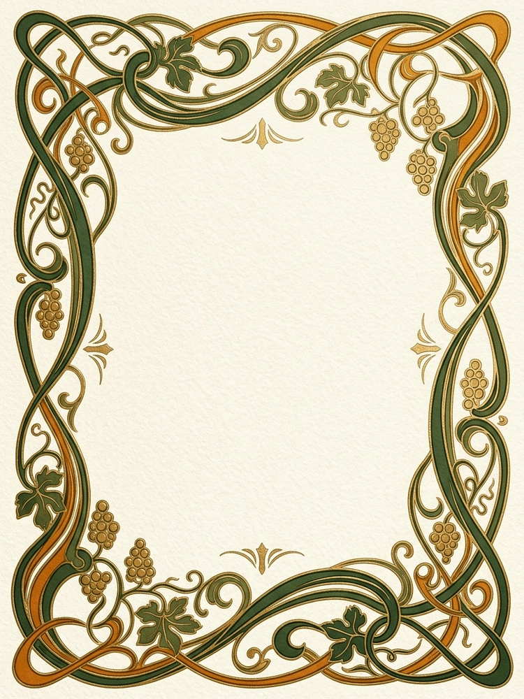 Art Nouveau Vine — a free gold birthday invitation template on InviteDrop