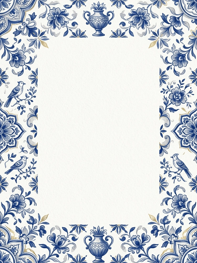 Delft Party — a free gold birthday invitation template on InviteDrop