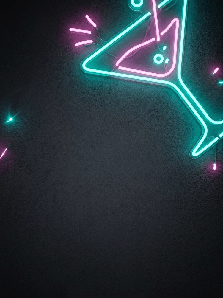 Neon Night — a free gold birthday invitation template on InviteDrop