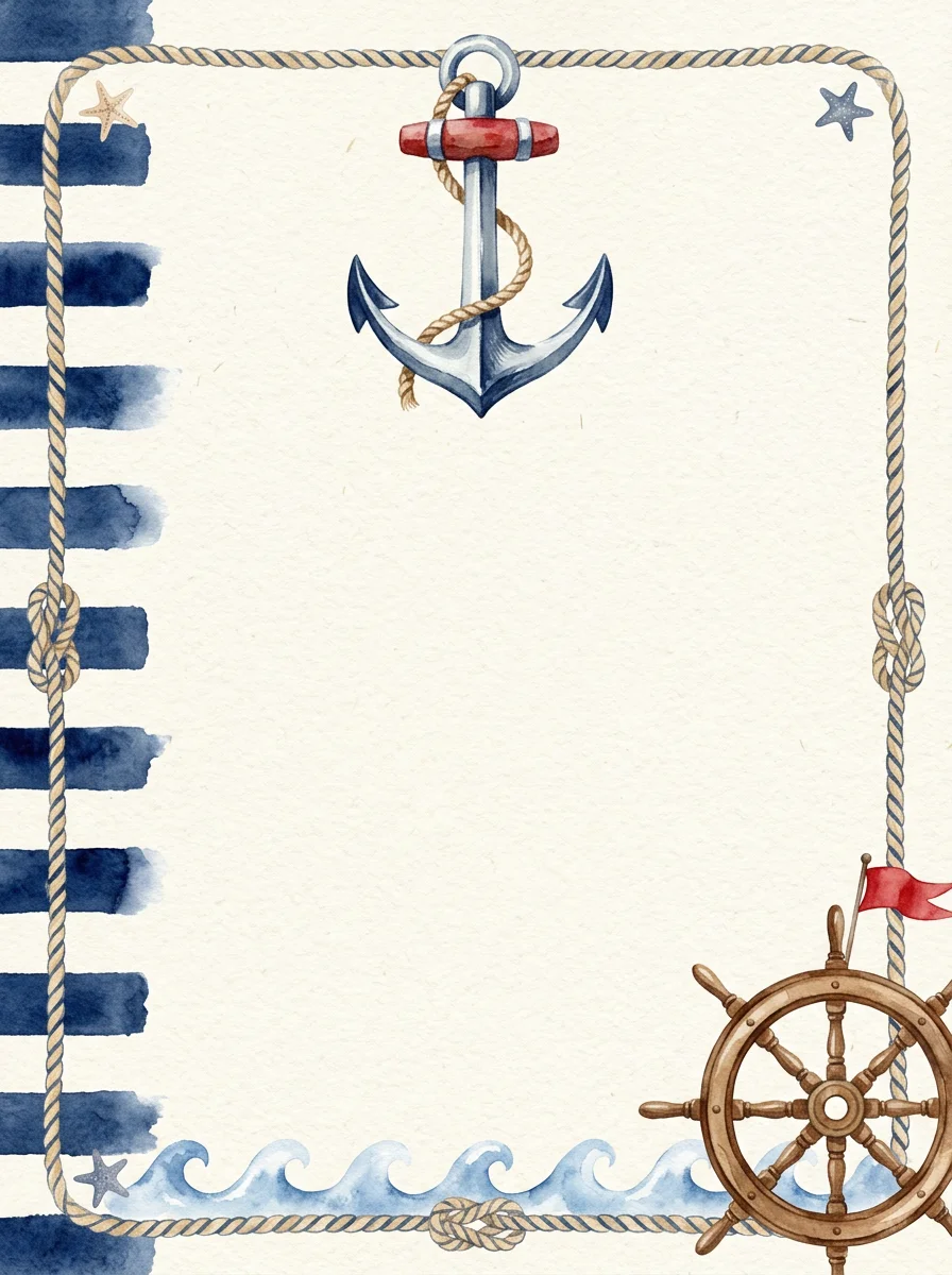 Nautical Anchor baby shower invitation template