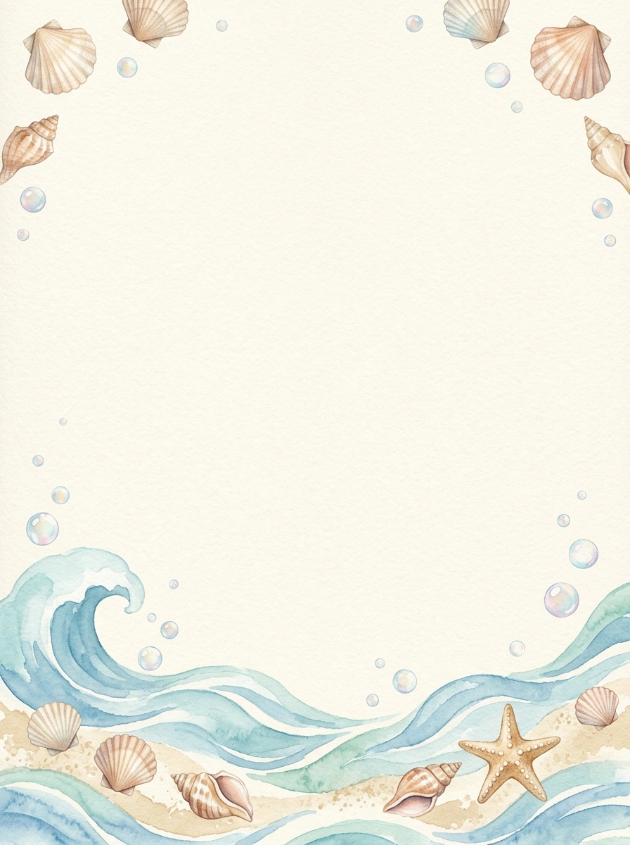 Ocean Waves baby shower invitation template