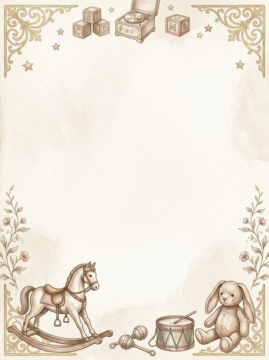 Vintage Nursery — a free vintage baby shower invitation template on InviteDrop