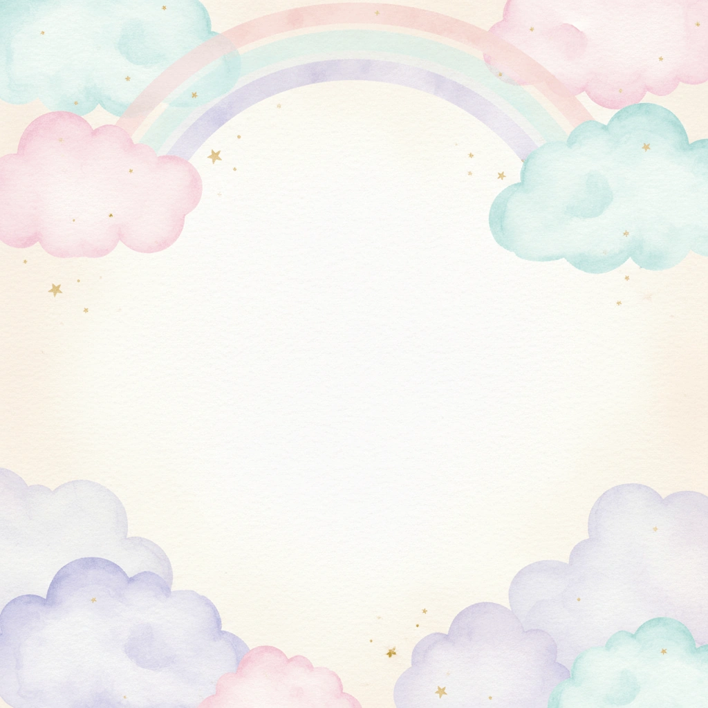 Cloud Rainbow — a free green baby shower invitation template on InviteDrop