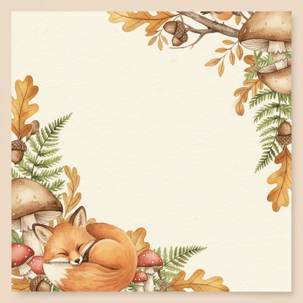 Woodland Fox — a free gold baby shower invitation template on InviteDrop
