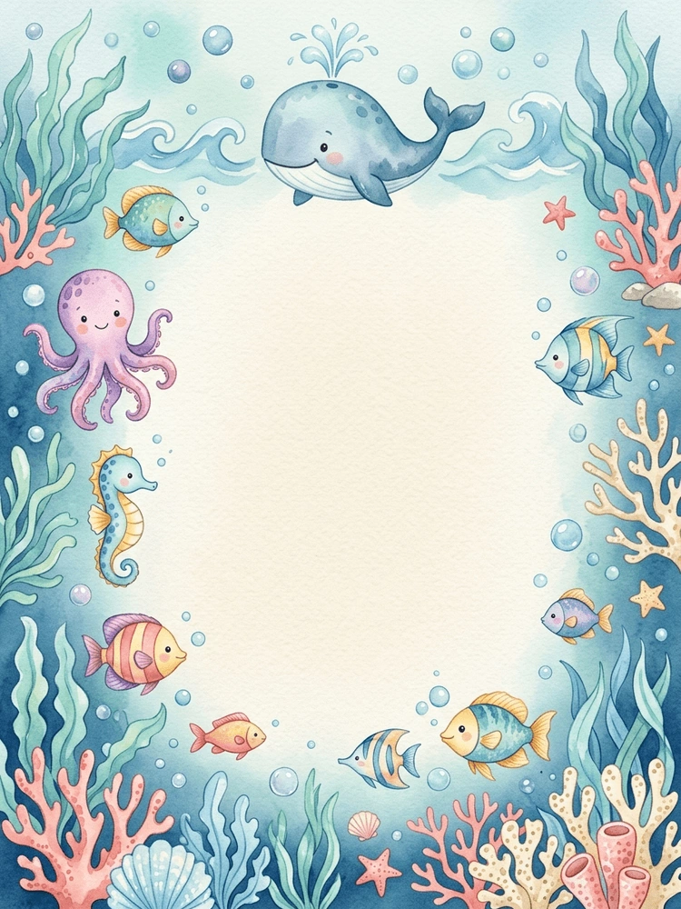 Under the Sea — a free playful baby shower invitation template on InviteDrop