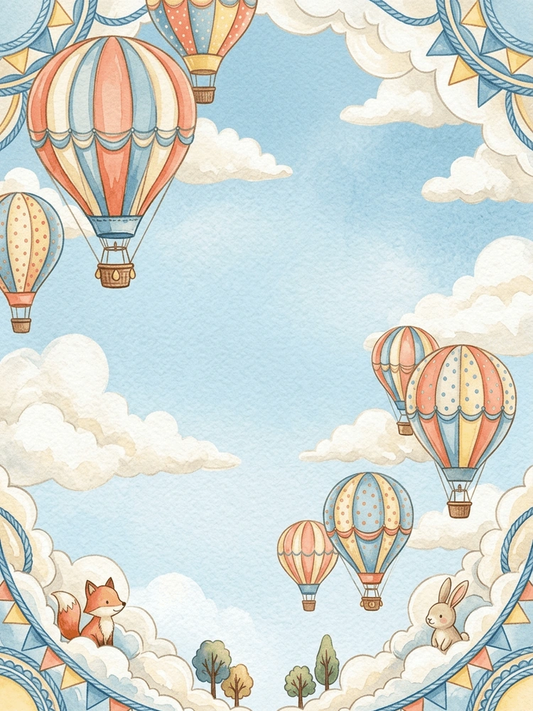 Hot Air Balloon — a free whimsical baby shower invitation template on InviteDrop
