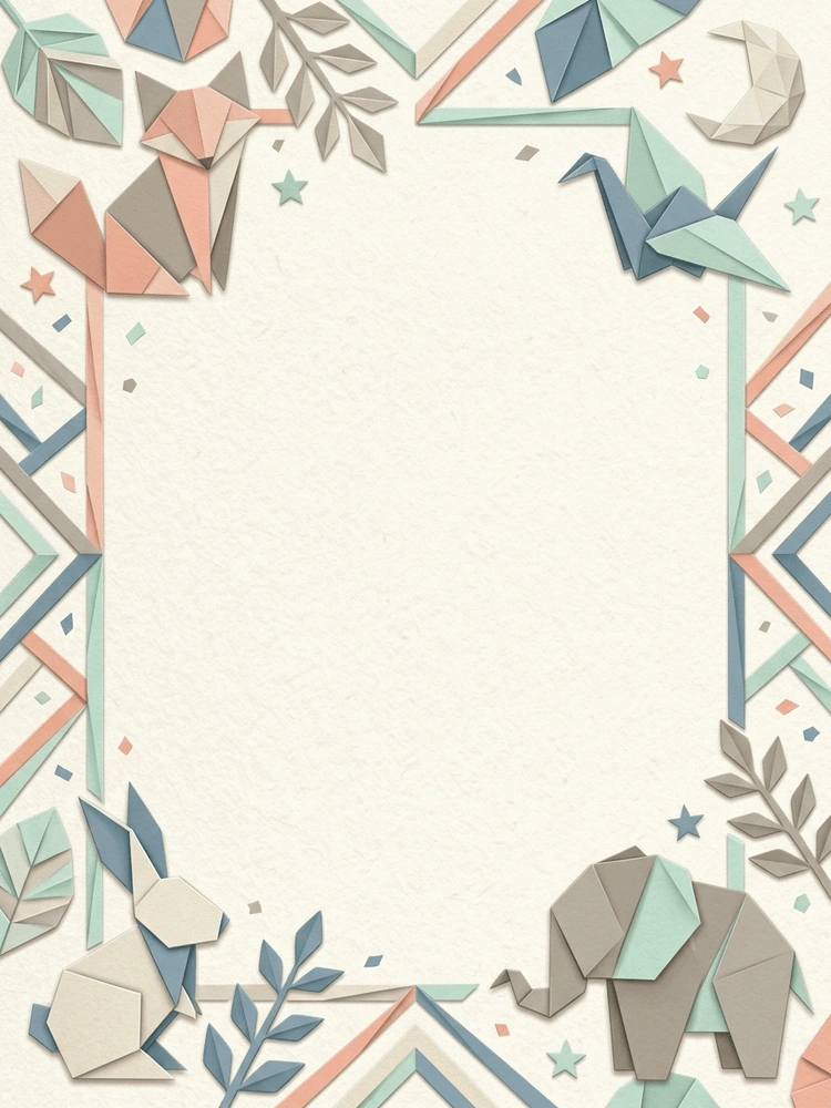 Origami Animals — a free modern baby shower invitation template on InviteDrop