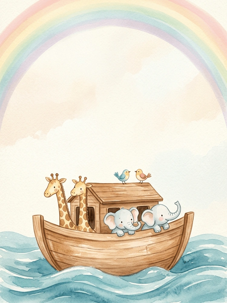 Noah Ark — a free whimsical baby shower invitation template on InviteDrop