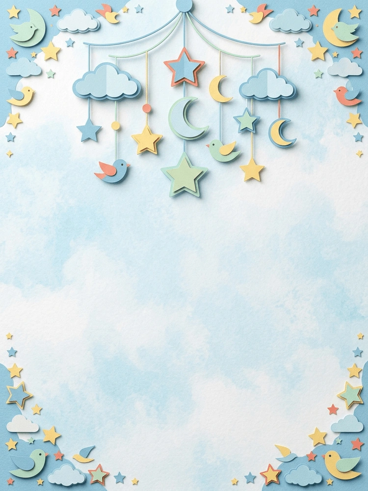 Paper Mobile — a free classic baby shower invitation template on InviteDrop