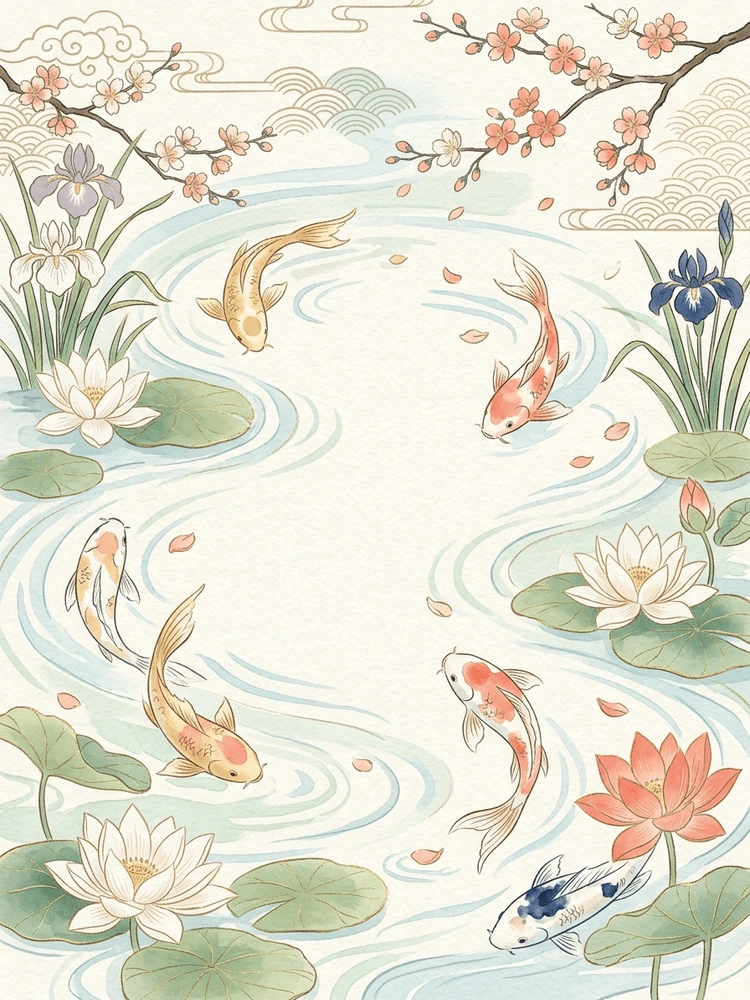 Koi Pond — a free classic baby shower invitation template on InviteDrop