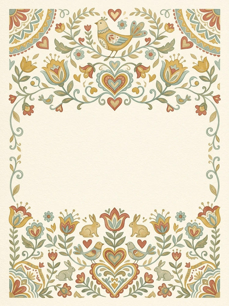 Scandi Folk Nursery — a free classic baby shower invitation template on InviteDrop
