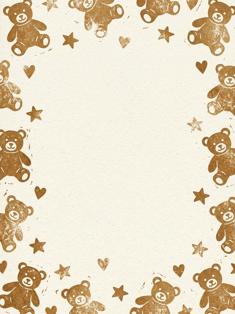 Stamped Teddy Bears — a free classic baby shower invitation template on InviteDrop